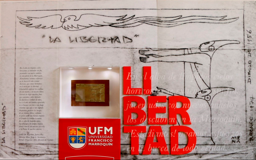 Obra <i>Libertad</i> de Guillermo Grajeda Mena<br>en el Vestíbulo Ulysses Dent